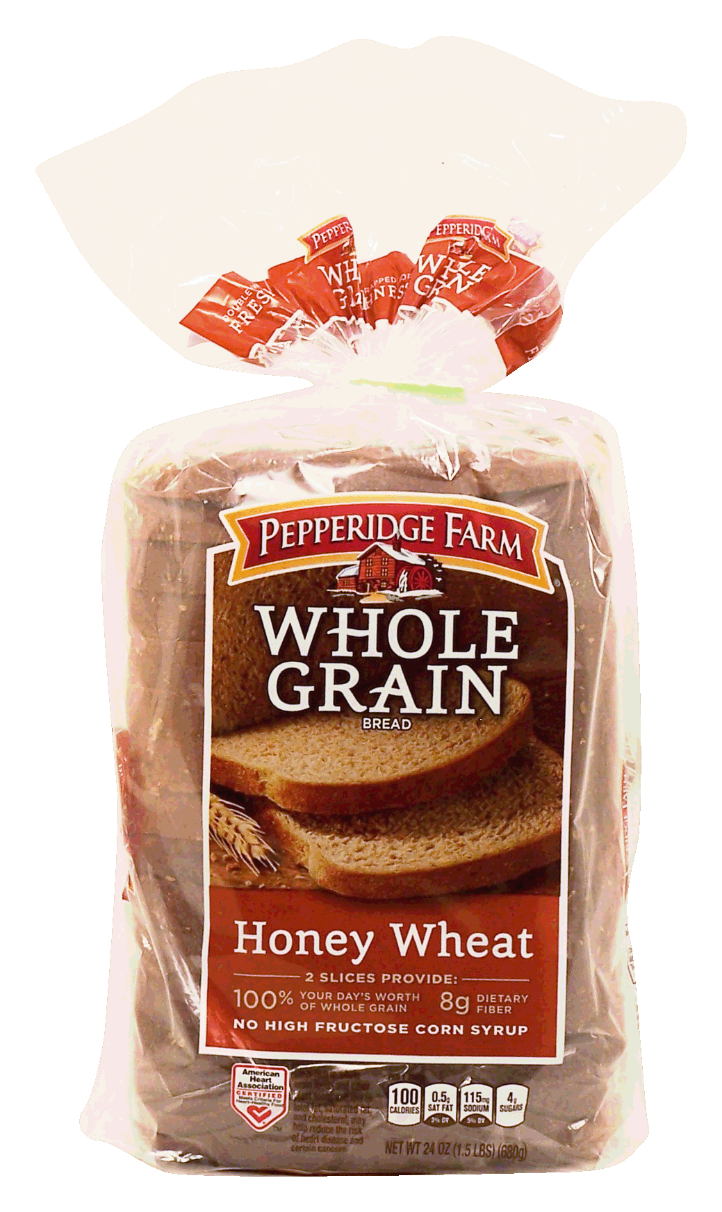 Pepperidge Farm Whole Grain honey wheat sliced bread loaf Full-Size Picture